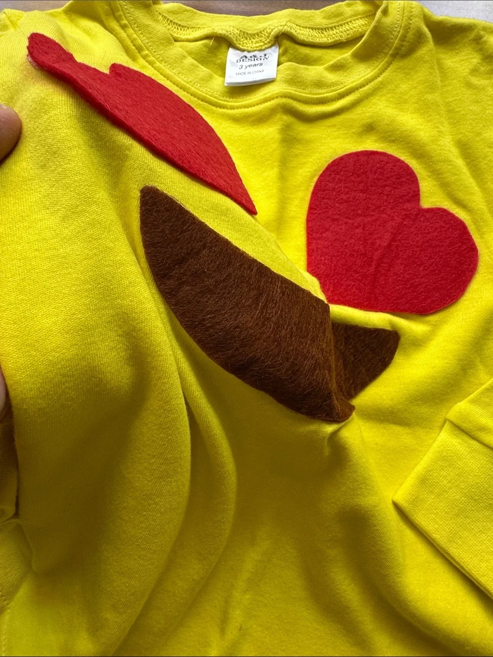 Homemade Halloween Costume Kids Yellow Heart-Eyes Emoji Pajama Set 3T